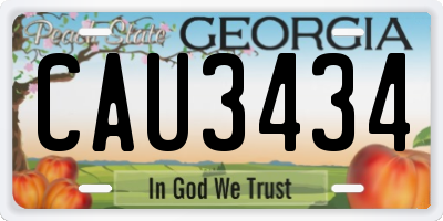 GA license plate CAU3434