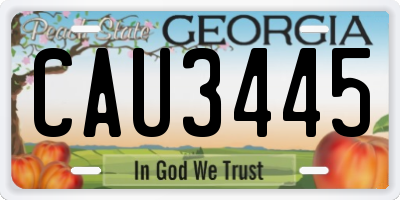GA license plate CAU3445