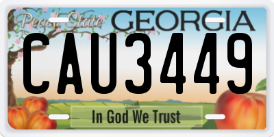 GA license plate CAU3449