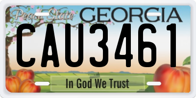 GA license plate CAU3461