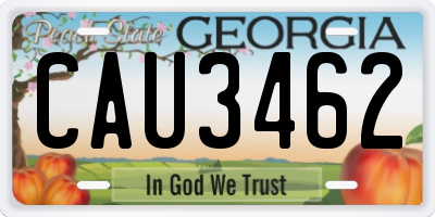 GA license plate CAU3462