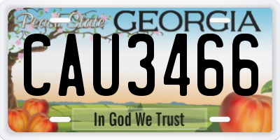 GA license plate CAU3466