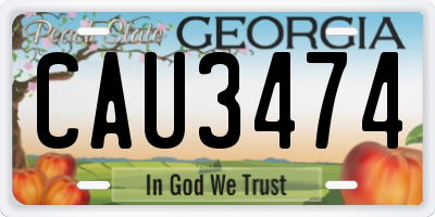 GA license plate CAU3474