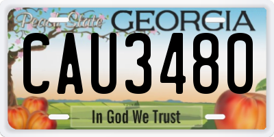 GA license plate CAU3480