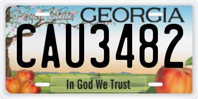 GA license plate CAU3482