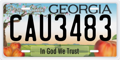 GA license plate CAU3483