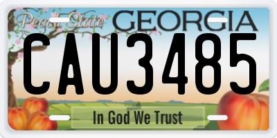 GA license plate CAU3485