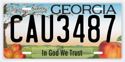 GA license plate CAU3487