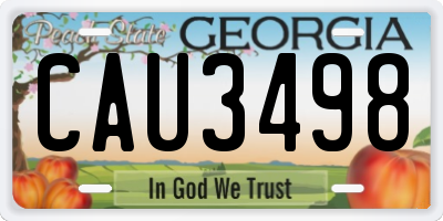 GA license plate CAU3498