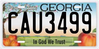 GA license plate CAU3499