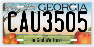 GA license plate CAU3505