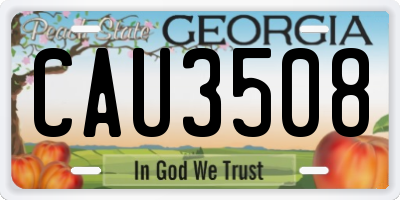 GA license plate CAU3508