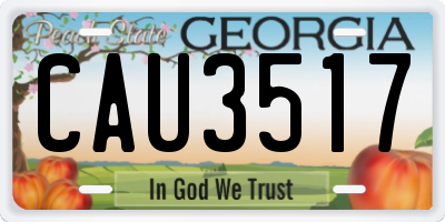 GA license plate CAU3517