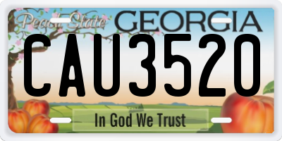 GA license plate CAU3520