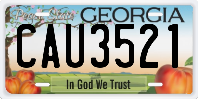 GA license plate CAU3521