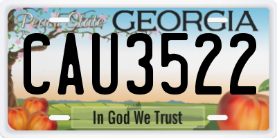 GA license plate CAU3522