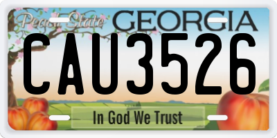 GA license plate CAU3526