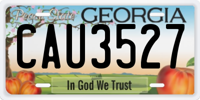 GA license plate CAU3527