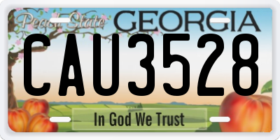 GA license plate CAU3528