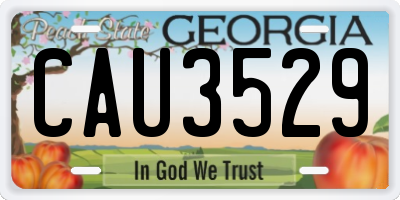 GA license plate CAU3529