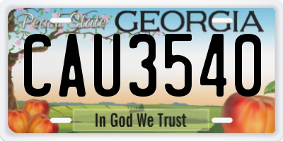 GA license plate CAU3540