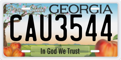 GA license plate CAU3544
