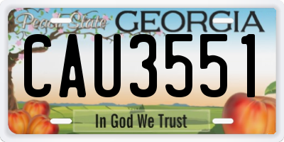 GA license plate CAU3551