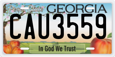 GA license plate CAU3559