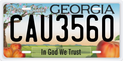 GA license plate CAU3560