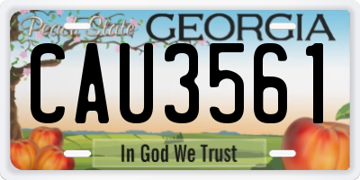 GA license plate CAU3561