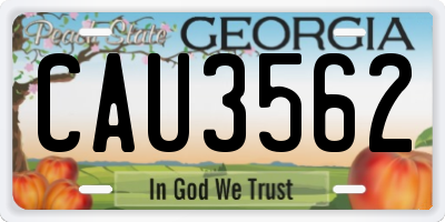 GA license plate CAU3562