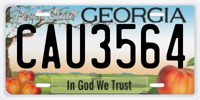 GA license plate CAU3564