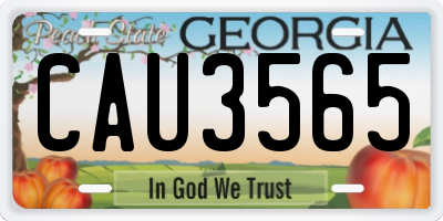 GA license plate CAU3565