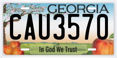 GA license plate CAU3570