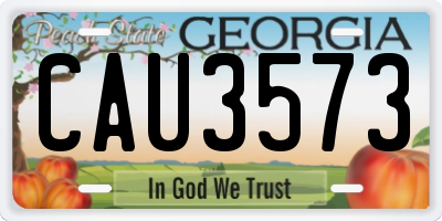 GA license plate CAU3573