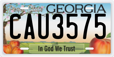 GA license plate CAU3575