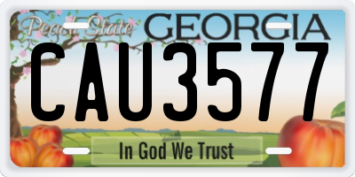 GA license plate CAU3577