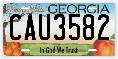 GA license plate CAU3582