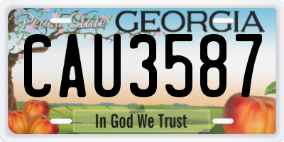 GA license plate CAU3587