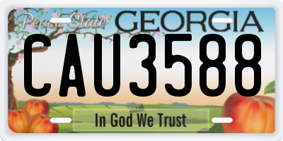 GA license plate CAU3588