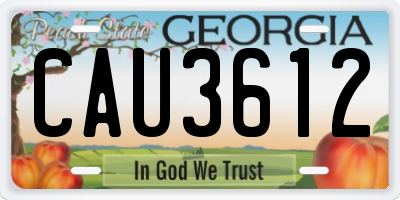 GA license plate CAU3612