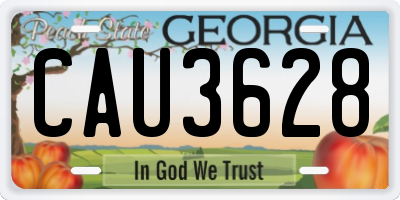GA license plate CAU3628