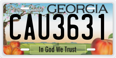 GA license plate CAU3631