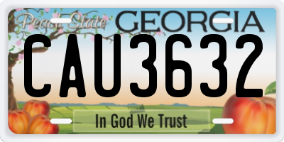 GA license plate CAU3632