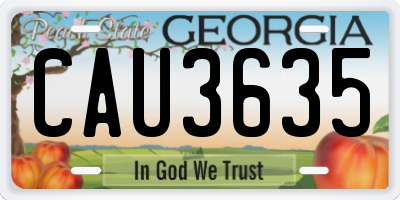 GA license plate CAU3635
