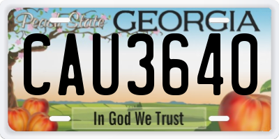 GA license plate CAU3640