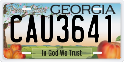 GA license plate CAU3641