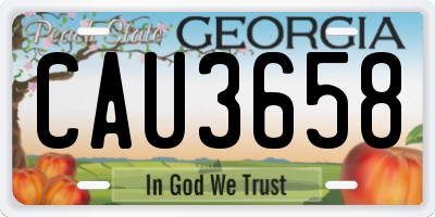 GA license plate CAU3658
