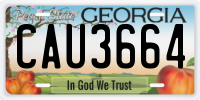 GA license plate CAU3664