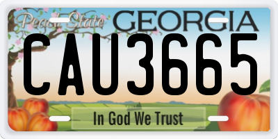 GA license plate CAU3665